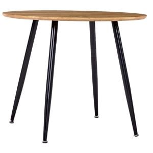 Dining Table Oak And Black 90x73.5 Cm Mdf