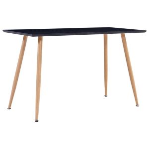 Dining Table Black And Oak 120x60x74 Cm Mdf