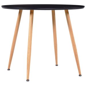 Dining Table Black And Oak 90x73.5 Cm Mdf
