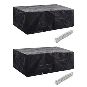 Garden Furniture Covers 2 Pcs 8 Eyelets 200x160x70 Cm