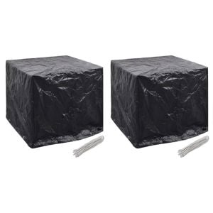 Garden Water Tank Covers 2 Pcs 8 Eyelets 116x100x120 Cm