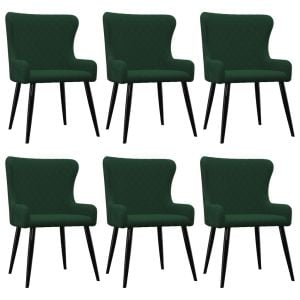Dining Chairs 6 Pcs Green Velvet
