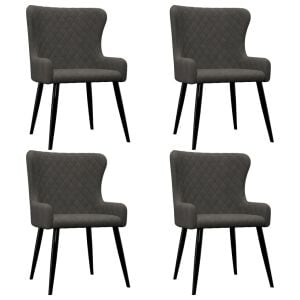 Dining Chairs 4 Pcs Grey Velvet