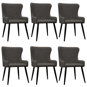 Dining Chairs 6 Pcs Grey Velvet