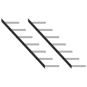 Wall-mounted Wine Racks For 14 Bottles 2 Pcs Black Metal