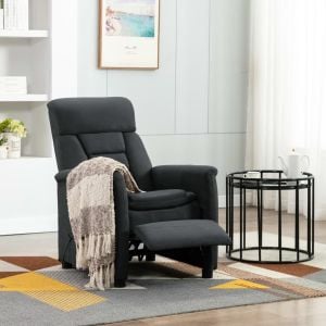 Massage Recliner Dark Grey Faux Suede Leather