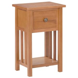 Magazine Bedside Table With Drawer 35x27x55cm Solid Oak Wood