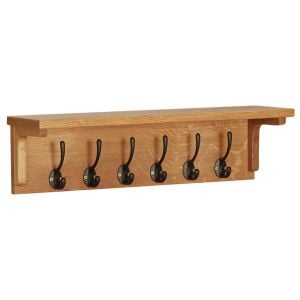 Coat Rack 60x16x16cm Solid Oak Wood
