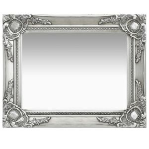 Wall Mirror Baroque Style 50x40cm Silver