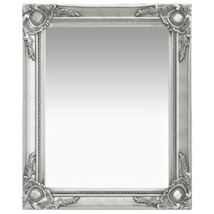 Wall Mirror Baroque Style 50x60 Cm Silver