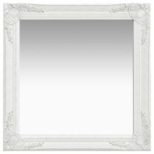 Wall Mirror Baroque Style 60x60 Cm White
