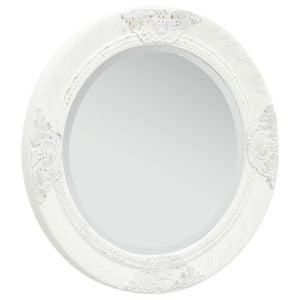 Wall Mirror Baroque Style 50 Cm White