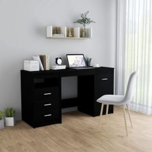 Desk Black 140x50x76 Cm Chipboard