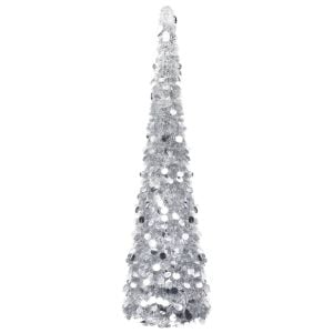 Pop-up Artificial Christmas Tree Silver 150 Cm Pet