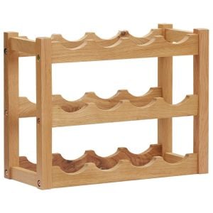 Wine Rack For 12 Bottles 47x21x36cm Solid Oak Wood