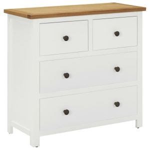 Chest Of Drawers 80x35x75 Cm Solid Oak Wood