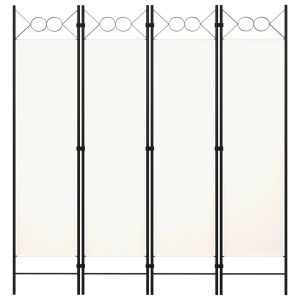 4-panel Room Divider 160x180 Cm White