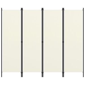 4-panel Room Divider Cream White 200x180 Cm