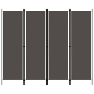 Anthracite 4-panel Room Divider  200x180 Cm