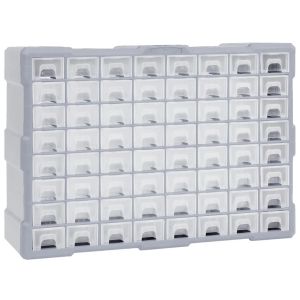 Multi-drawer Organiser With 64 Drawers 52 x 16 x 37.5cm - Blue