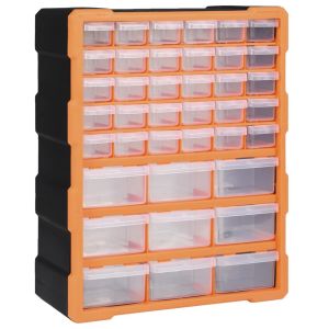 Multi-drawer Organiser With 39 Drawers 38 x 16 x 47cm Orange