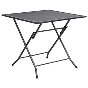 Folding Mesh Table 80x80x72 Cm Steel Anthracite
