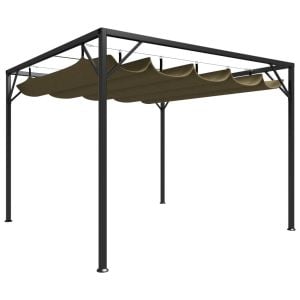 Garden Gazebo With Retractable Roof 3x3 M Taupe 180