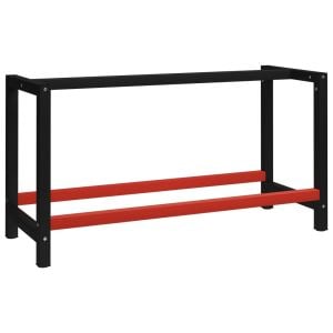 Work Bench Frame Metal 150x57x79cm Black And Red