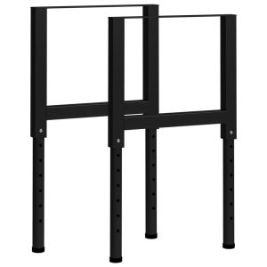 Adjustable Work Bench Frames 2 Pcs Metal 55x(69-95.5)cm Black