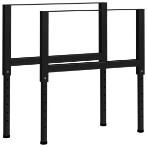 Adjustable Work Bench Frames 2 Pcs Metal 85x(69-95.5)cm Black