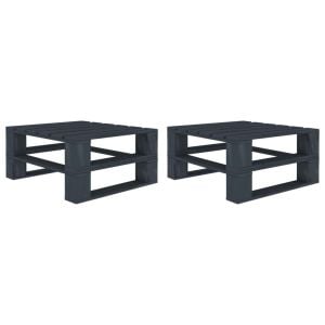 Grey Wood Garden Pallet Tables 2 Pcs