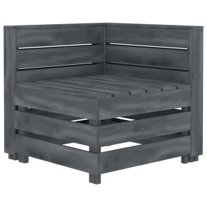 Garden Pallet Corner Sofa Grey Wood