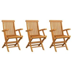Garden Chairs 3 Pcs Solid Teak Wood
