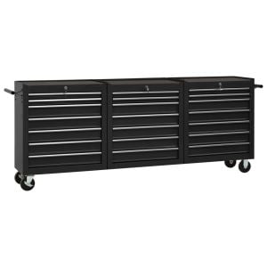 Tool Trolley With 21 Drawers Steel Black