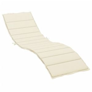 Sun Lounger Cushion Cream 200x50x3cm Fabric