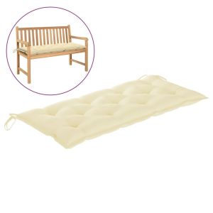 Garden Bench Cushion Cream White 120x50x7 Cm Fabric