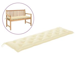 Garden Bench Cushion Cream White 180x50x7 Cm Fabric