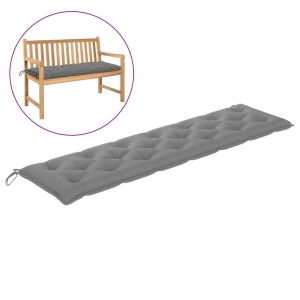 Garden Bench Cushion Grey 200x50x7 Cm Fabric