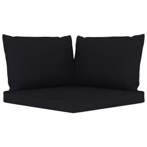 Pallet Sofa Cushions 3 Pcs Black Fabric