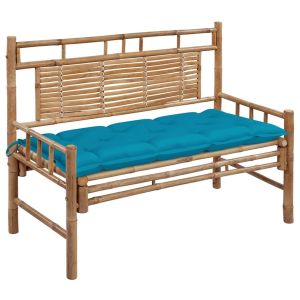 Garden Bench With Cushion Bamboo 120 Cm