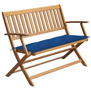 Garden Bench With Cushion Solid Acacia Wood 120 Cm