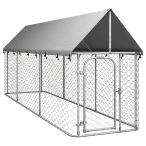 Outdoor Dog Kennel With Roof 400x100x150cm