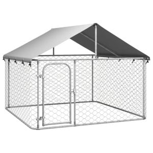 Outdoor Dog Kennel With Roof 200x200x150cm