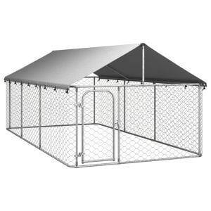 Outdoor Dog Kennel With Roof 400x200x150cm