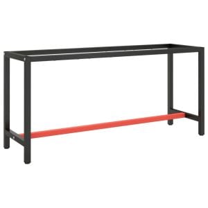 Work Bench Frame Matte Black And Matte Red 170x50x79cm Metal