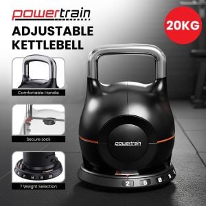 Powertrain 20kg Adjustable Kettlebell One Hand Adjustment Weight Set