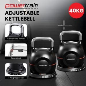 Powertrain 40kg Adjustable Kettlebell One Hand Adjustment Weight Set