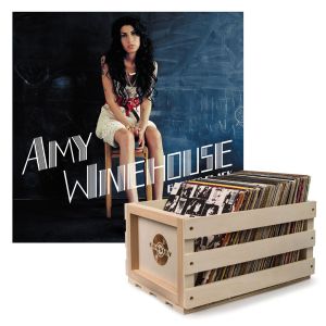 Crosley Record Storage Crate & BACK TO BLACK - VINYL ALBUM Bundle