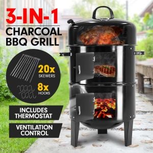 Wallaroo 3-in-1 Charcoal BBQ Smoker