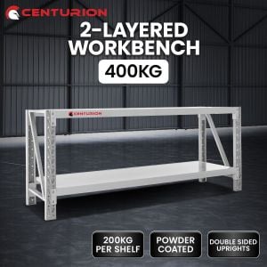 Centurion 2-Layer Workbench Work Bench 400kg - Grey